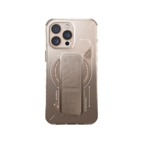 SkinArma Helio MagSafe Case With Grip Stand for iPhone16 Pro / 16 Pro Max - Gold -  كفر حماية عالية - ماغ سيف - مع مغناطيس للسيارة ومسكة ستاند جانبي ورأسي