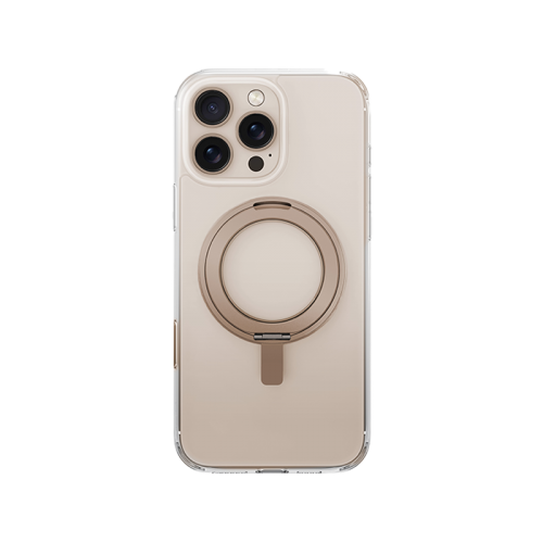 Uniq Swivix MagSafe case with 360 Rotation Kickstand for Apple iPhone 16 Pro / 16 Pro Max - Taupe Gold - كفر حماية عالية - يونيك - ماغ سيف + مسكه دائرية