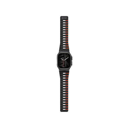 SkinArma Gemini Magnetic Watch Strap for Apple Watch 49/46/45MM - Black Orange [B]- سير ساعة أبل واتش