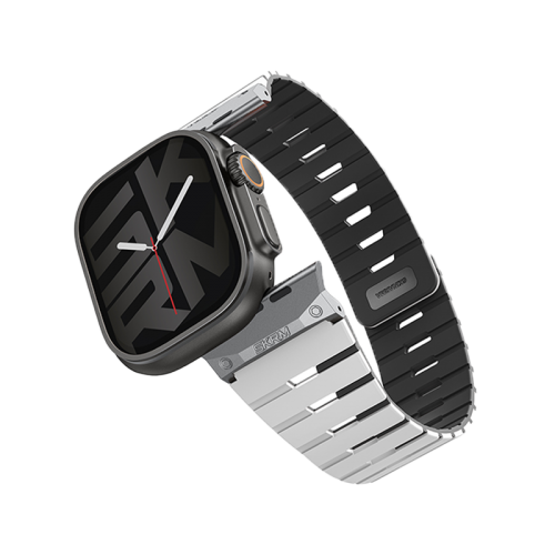 SkinArma Gemini Magnetic Watch Strap for Apple Watch 49/46/45MM - Chalk Black [B] - سير ساعة أبل واتش