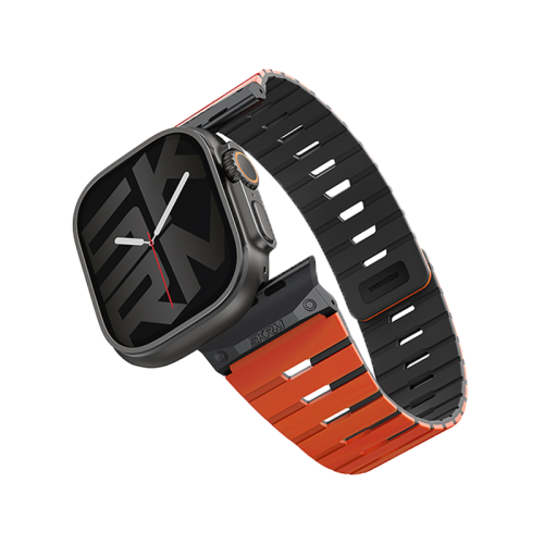 SkinArma Gemini Magnetic Watch Strap for Apple Watch 49/46/45MM - Orange Black [B]- سير ساعة أبل واتش