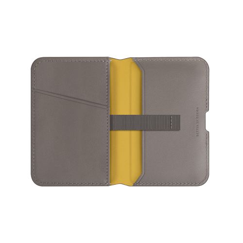 Uniq Lyden DS RFID-Blocking Magnetic Wallet with Kick Stand - Flint Grey / Canary Yellow - ستاند جانبي ومحفظة للبطاقات - ماغ سيف - يونيك