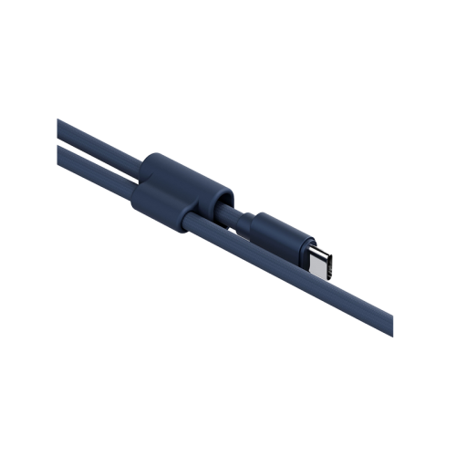 Energea Lasso 2-In-1 USB-C To USB-C 240W 480Mbps Lanyard With Charging Cable 1.5M - Blue - خيط علاقة - 2 في 1 - انيرجيا - سلك شحن تايب سي الى تايب سي - قوة 240 واط - يمكنكم اختيار مع كفر شفاف او بدون كفر فقط خيط علاقة