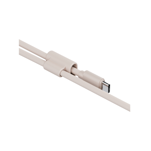 Energea Lasso 2-In-1 USB-C To USB-C 240W 480Mbps Lanyard With Charging Cable 1.5M - Sand - خيط علاقة - 2 في 1 - انيرجيا - سلك شحن تايب سي الى تايب سي - قوة 240 واط - يمكنكم اختيار مع كفر شفاف او بدون كفر فقط خيط علاقة