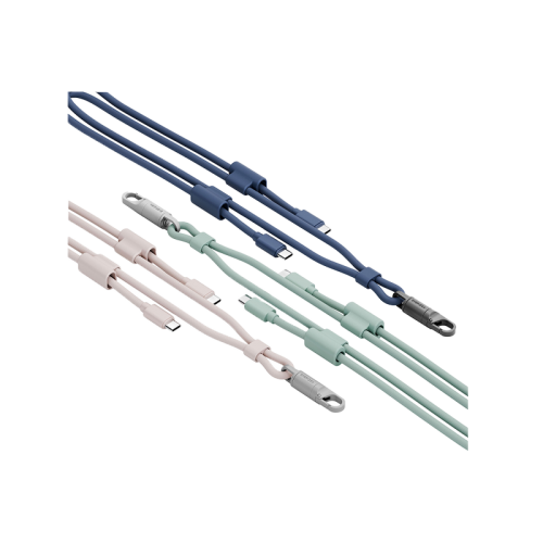 Energea Lasso 2-In-1 USB-C To USB-C 240W 480Mbps Lanyard With Charging Cable 1.5M - Sand - خيط علاقة - 2 في 1 - انيرجيا - سلك شحن تايب سي الى تايب سي - قوة 240 واط - يمكنكم اختيار مع كفر شفاف او بدون كفر فقط خيط علاقة