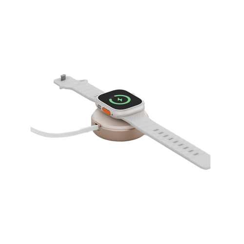 Energea MagDuo Arc 2 In 1 MagSafe Charger With Apple Watch Charger With Retractable USB-C Cable - Gold [B] - شاحن لاسلكي - 2 في 1 - انيرجيا - يشحن الايفون + ساعة ابل واتش في نفس الوقت - قوة تصل الى 15 واط