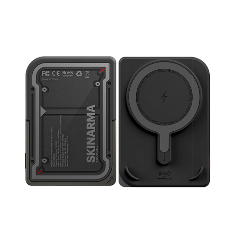 SkinArma Mecha Nexus USB-C 5000mAh Power Bank Built-In Kick Stand - Black - بطارية متنقلة - ماغ سيف + ستاند - قوه 20 واط - سعة 5000 ملي امبير - كفالة 12 شهر