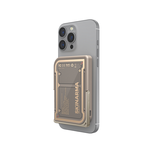SkinArma Mecha Nexus USB-C 5000mAh Power Bank Built-In Kick Stand - Champagne - بطارية متنقلة - ماغ سيف + ستاند - قوه 20 واط - سعة 5000 ملي امبير - كفالة 12 شهر