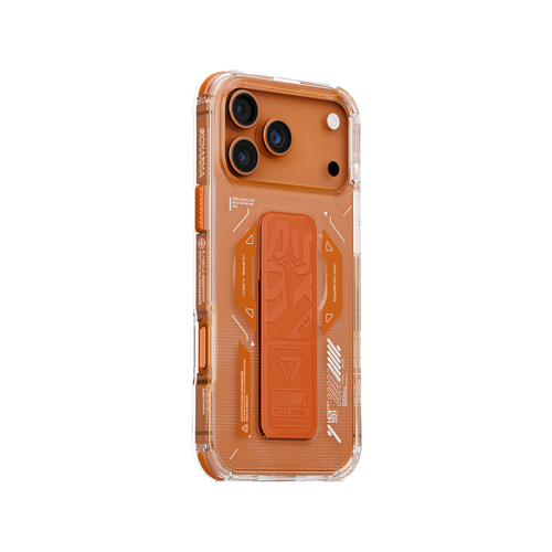 SkinArma Helio MagSafe Case With Grip Stand for iPhone 17 Pro / 17 Pro Max - Orange [B]- سكين أرما كفر - سلسلة ايفون 17 - ماغ سيف - مسكة وستاند مغناطيس