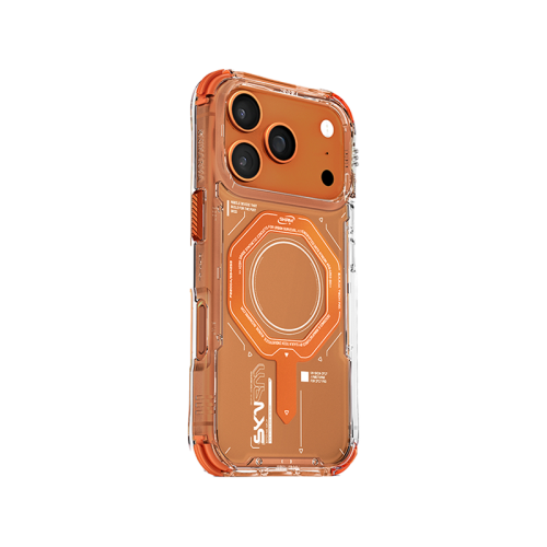 SkinArma Magma MagSafe Case for iPhone 17 - Orange - سكين أرما كفر - سلسلة ايفون 17 - ماغ سيف - شفاف
