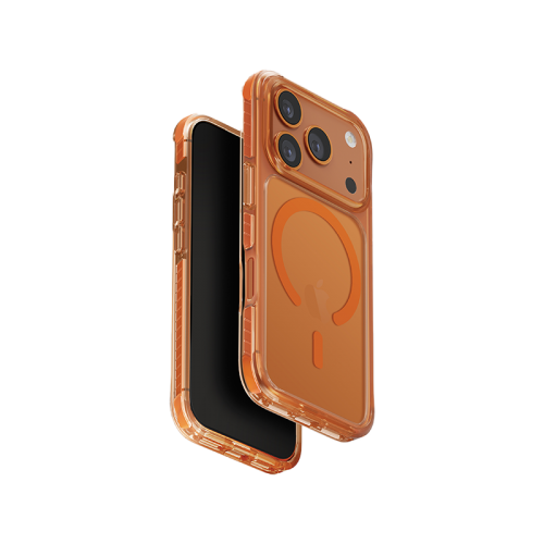 Uniq Hybrid Combat Magsafe Case for iPhone 17 - Volt Orange - كفر حمايه عاليه - يونيك - سلسلة ايفون 17 - ماغ سيف - شفاف