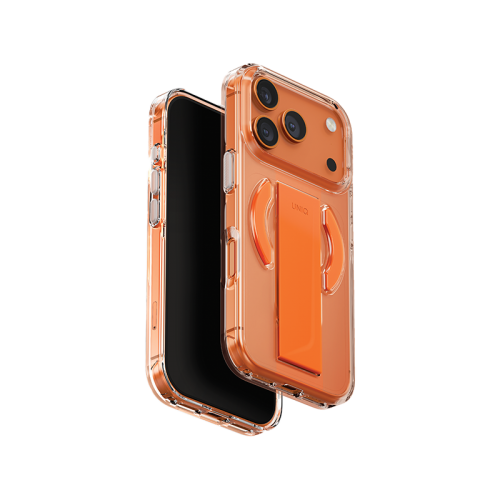 Uniq Hybrid Heldro Air MagSafe Case for iPhone 17 - Volt orange [B] - كفر حمايه عاليه - يونيك - سلسلة ايفون 17 - مع مسكه - ماغ سيف