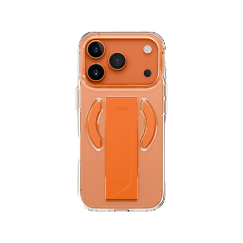 Uniq Hybrid Heldro Air MagSafe Case for iPhone 17 - Volt orange [B] - كفر حمايه عاليه - يونيك - سلسلة ايفون 17 - مع مسكه - ماغ سيف