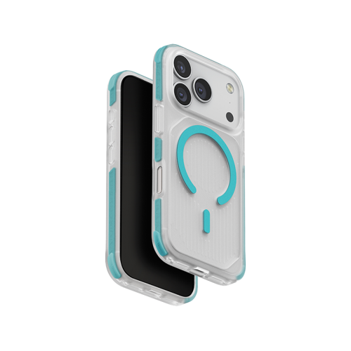 Uniq Hybrid Combat Active MagSafe Case for iPhone17 Pro / 17 Pro Max - Frost Clear / Turquoise [B] - كفر حمايه عاليه - يونيك - سلسلة ايفون 17 - ماغ سيف