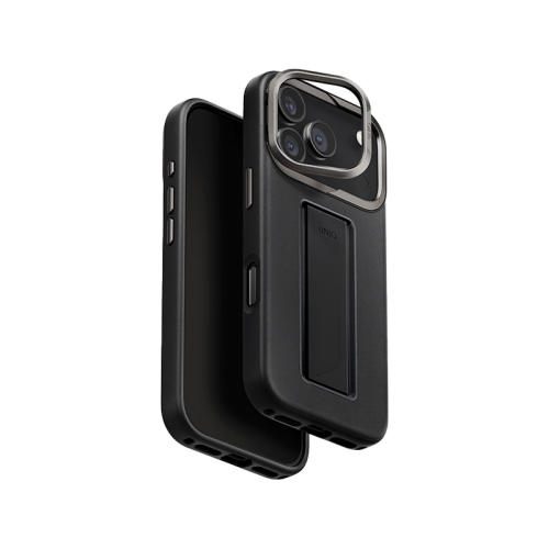 Uniq Hybrid Heldro Pro MagSafe Case for iPhone17 Pro / 17 Pro Max - Dallas Black [B] - كفر حمايه عاليه - يونيك - سلسلة ايفون 17 - مع مسكه - ماغ سيف