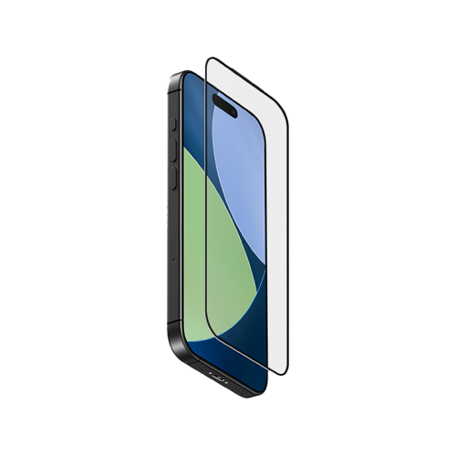 Uniq Optix Vivid Clear Glass Screen Protector for iPhone 17 - حماية شاشة شفافة عالية الجودة -مع اطار اسود - سلسلة ايفون 17 - يونيك
