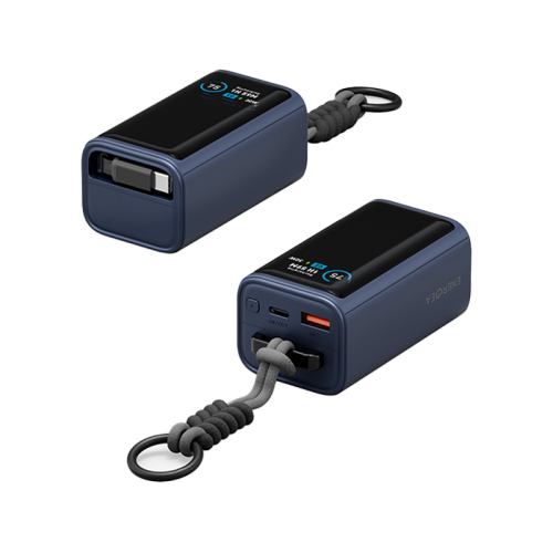 Energea Compac Arc 45W PD 10000mAh Power Bank Built-In USB-C Cable - Blue [B] - بطارية متنقلة - انيرجيا - سعة 10000 - عدد 1 سلك شاحن تايب سي - شاشة رقميه - قوة 45 واط - كفالة 24 شهر