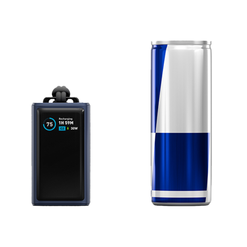 Energea Compac Arc 45W PD 10000mAh Power Bank Built-In USB-C Cable - Blue [B] - بطارية متنقلة - انيرجيا - سعة 10000 - عدد 1 سلك شاحن تايب سي - شاشة رقميه - قوة 45 واط - كفالة 24 شهر
