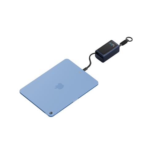 Energea Compac Arc 45W PD 10000mAh Power Bank Built-In USB-C Cable - Blue [B] - بطارية متنقلة - انيرجيا - سعة 10000 - عدد 1 سلك شاحن تايب سي - شاشة رقميه - قوة 45 واط - كفالة 24 شهر