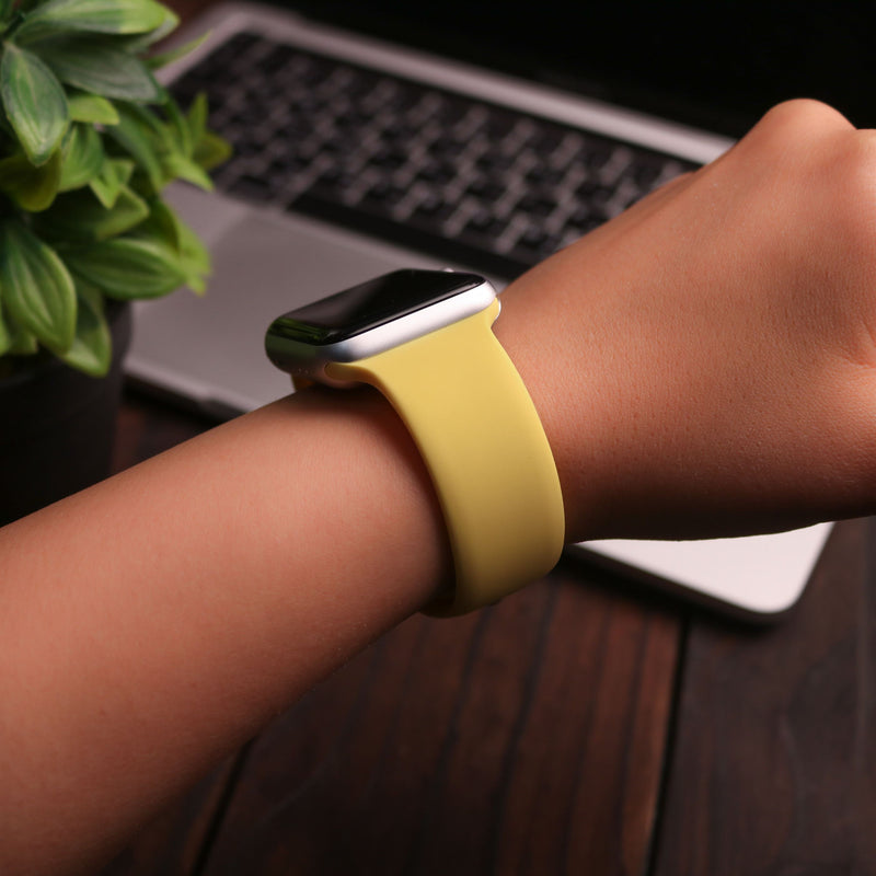 Silicon Watch Band for Apple Watch - Yellow - سير ساعة ابل ووتش
