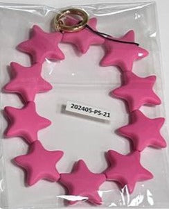 Noufa - 21 - WOW Pink Stars Short Strap - With or Without Case [H] - خيط علاقة - يمكنكم اختيار مع كفر شفاف او بدون كفر