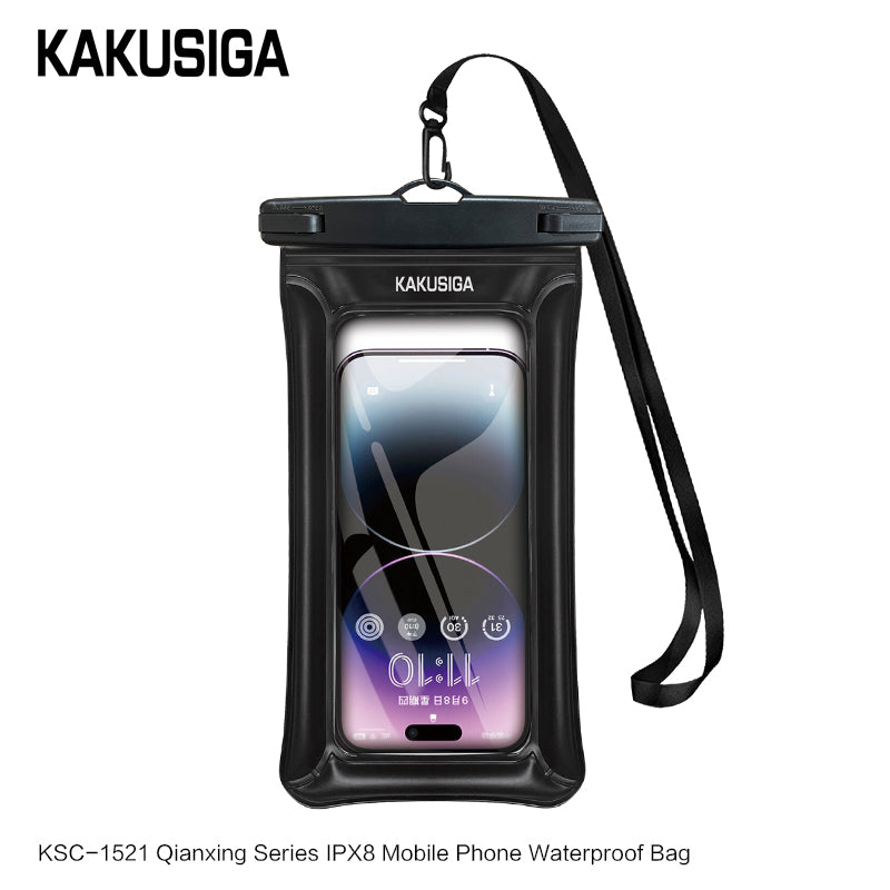 Kakusiga Universal WaterProof Case - Black - كفر ضد الماء - مناسب لجميع انواع واحجام الاجهزة