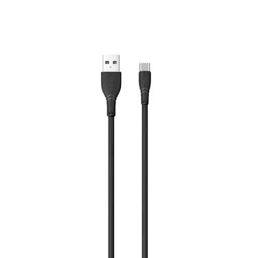 Pawa PVC 3A Data & Quick Charging Type-C Cable 2m/6.5ft - Black - سلك شحن - باوا - تايب سي - كفالة 12 شهر