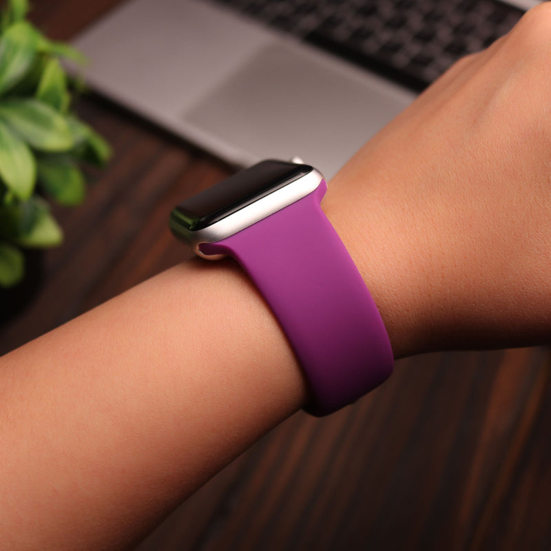 Silicon Watch Band for Apple Watch - Dark Purple - سير ساعة ابل ووتش