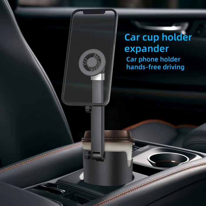 Magnetic Car Cup Holder Phone Mount - SA98 - ستاند سيارة - القاعدة مكان الكوب + حامل كوب - ماغ سيف - ذراع طويل