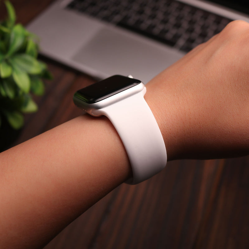 Silicon Watch Band for Apple Watch - White - سير ساعة ابل ووتش