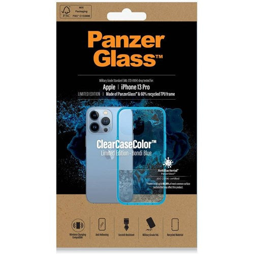 PanzerGlass Clear Case Color for iPhone 13 Pro/13 Pro MAX - Bondi Blue - كفر حماية عالية - بانزر جلاس