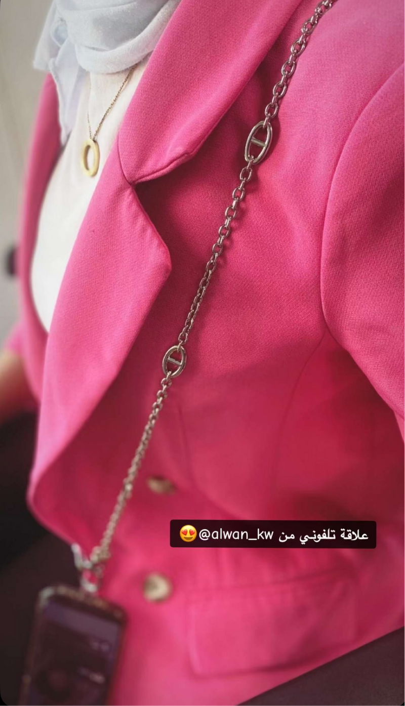 Silver Chain Hanger - ستراب خيط علاقة - مناسب لجميع انواع الكفرات - مع كفر او بدون كفر