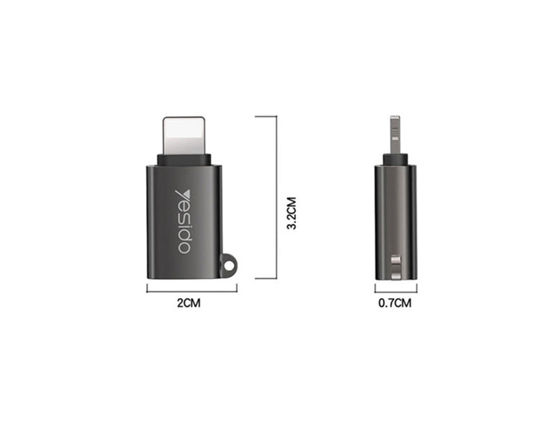 Yesido GS14 Lighting OTG , USB 2.0 Super Fast Data Transmission - وصلة ايفون - يو اس بي - لنقل البيانات - متعددة الاستخدام