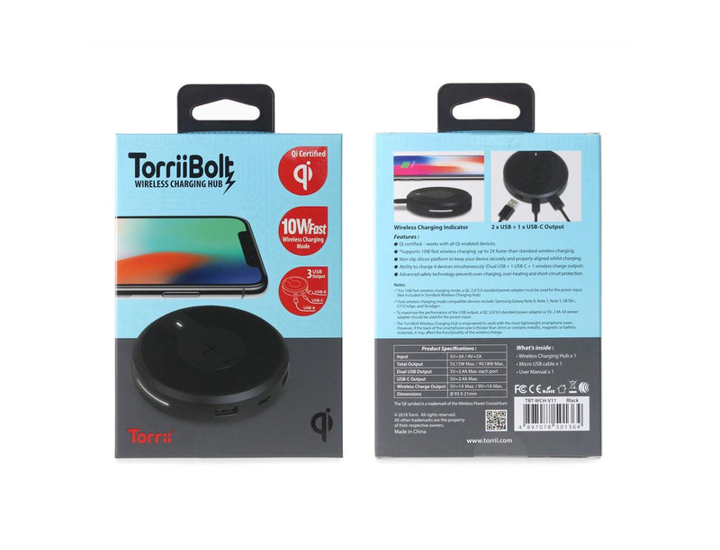 Torrii Bolt Wireless Charging Hub - شاحن لاسلكي بقوة 10 واط - توري