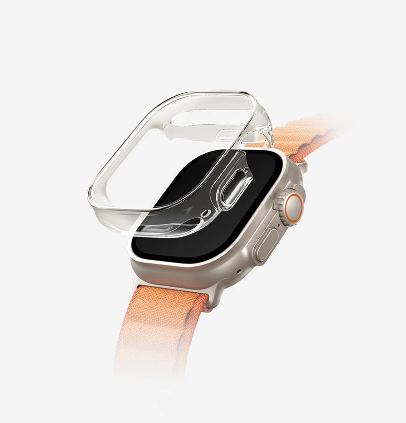 Uniq Garde Hybrid Case with Screen Protection For Apple Watch Ultra - Dove Clear - حماية شاشة + كفر لساعة ابل ووتش ألترا - يونيك - عالية الجودة مقاومة للكسر