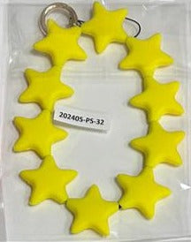 Noufa - 32 - Shiny Yellow Stars Short Strap - With or Without Case - خيط علاقة - يمكنكم اختيار مع كفر شفاف او بدون كفر