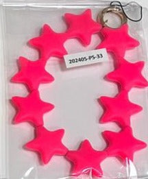 Noufa - 33 - High Pink Stars Short Strap - With or Without Case - خيط علاقة - يمكنكم اختيار مع كفر شفاف او بدون كفر