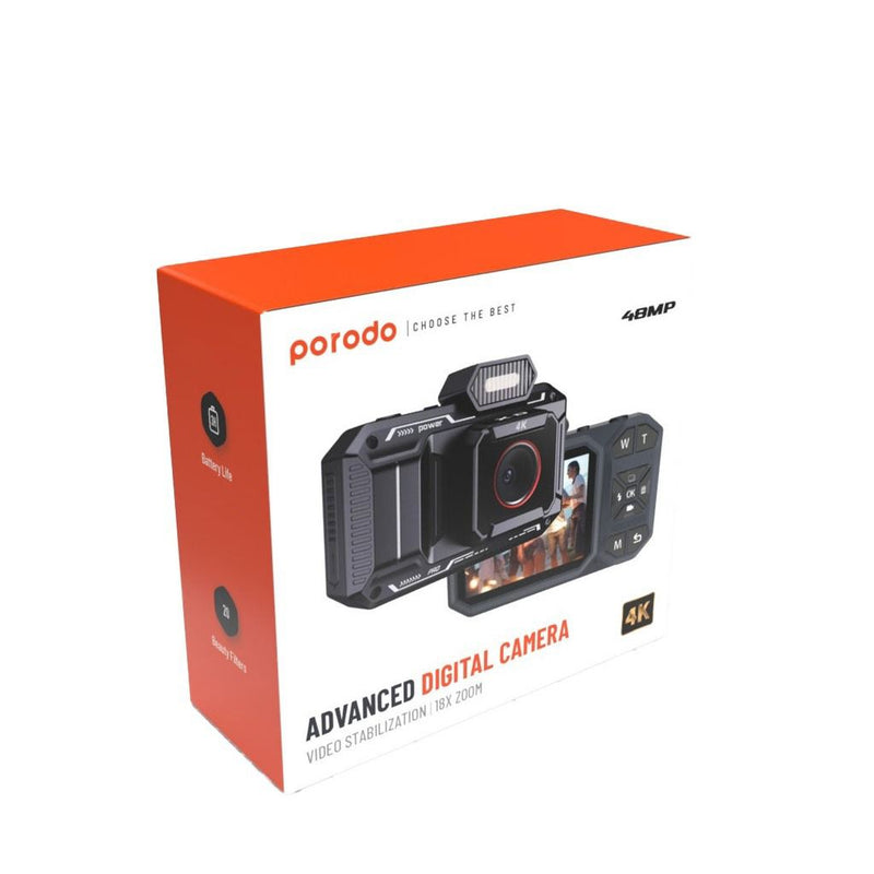 Porodo Advanced Digital Camera Video Stabilization & 18x Zoom [O] -كاميرا رقمية - برودو - كفالة 24 شهر