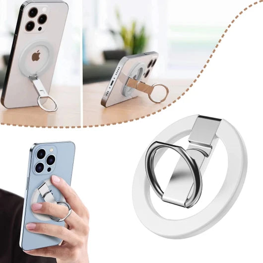 Snap GoMag MagSafe Magnetic Phone Grip - White - مسكة خاتم - مغناطيس وستاند - خاصية الماغ سيف لاجهزة الايفون 12 و 13 و 14 و 15