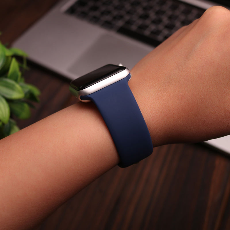 Silicon Watch Band for Apple Watch - Dark Blue - سير ساعة ابل ووتش - أزرق داكن