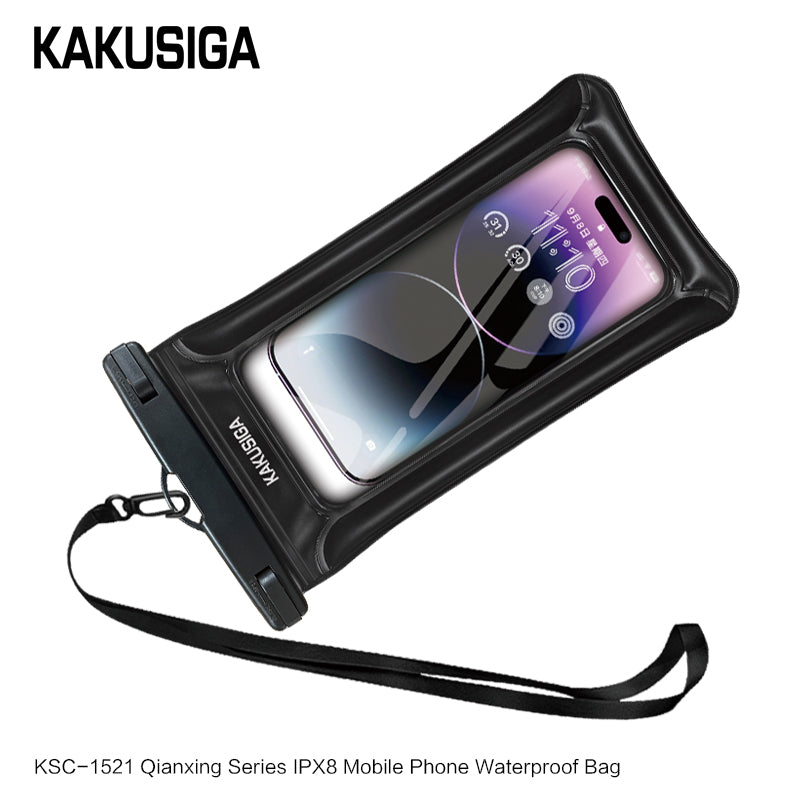 Kakusiga Universal WaterProof Case - Black - كفر ضد الماء - مناسب لجميع انواع واحجام الاجهزة