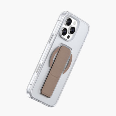 Snap Grip with Magsafe Strong Magnetic Clear Case - كفر حماية -ماغ سيف - ماسكه وستاند بالطول والعرض - مغناطيس - شفاف