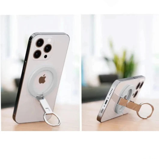 Snap GoMag MagSafe Magnetic Phone Grip - White - مسكة خاتم - مغناطيس وستاند - خاصية الماغ سيف لاجهزة الايفون 12 و 13 و 14 و 15