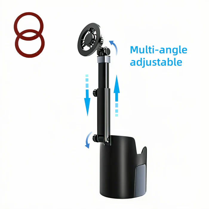 Magnetic Car Cup Holder Phone Mount - SA98 - ستاند سيارة - القاعدة مكان الكوب + حامل كوب - ماغ سيف - ذراع طويل