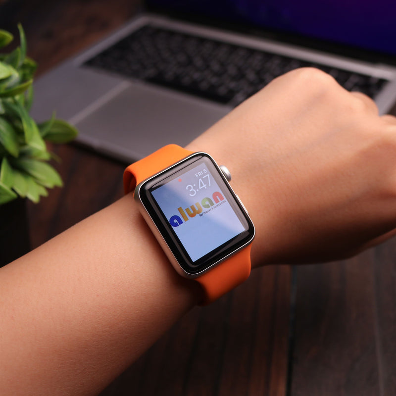 Silicon Watch Band for Apple Watch - Orange - سير ساعة ابل ووتش