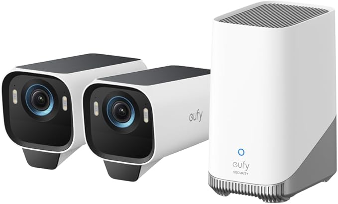 EufyCam S3 Pro 4K (2 Camera Kit) - Black+White  [D] - 4k كاميرا خارجيه - يوفي الذكية - انكر - كفاله 12 شهر