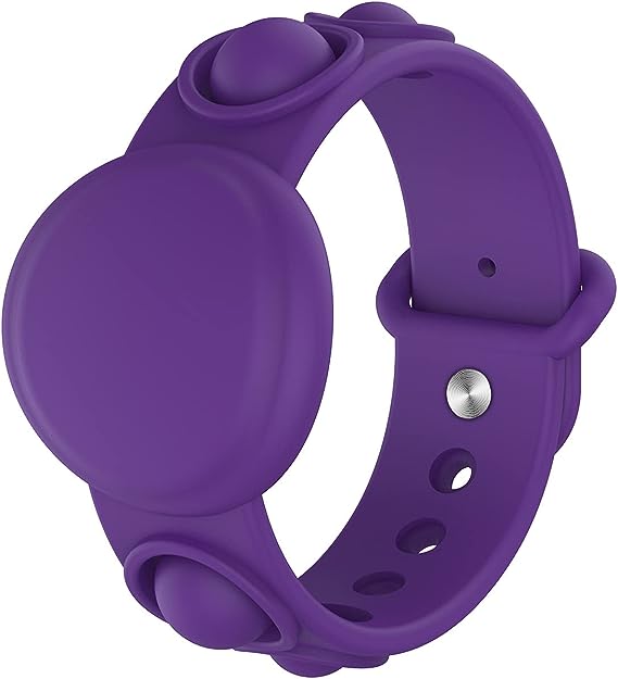 Airtags Kids Wrist Straps Silicone Case Watchband - Purple - سير ابل ايرتاغ