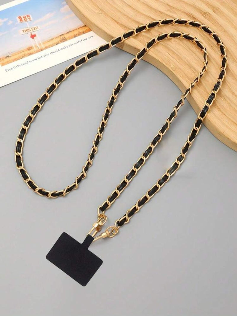 Noufa - Long Gold chain strap - With or Without Case - خيط علاقة - يمكنكم اختيار مع كفر شفاف او بدون كفر