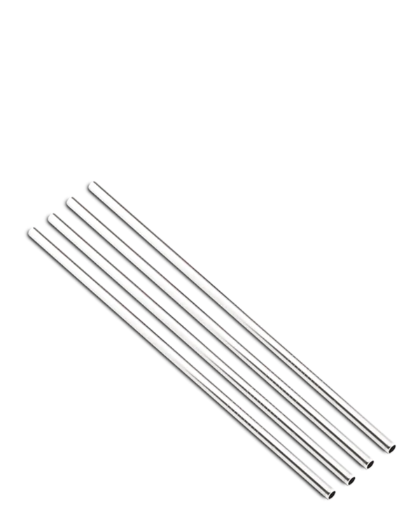 24Bottles Stainless Steel Reusable Straws - 4 Pack with Cleaning Brush [F]