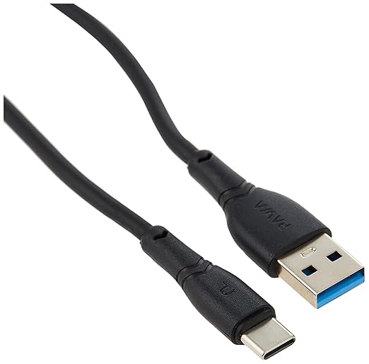 Pawa PVC 3A Data & Quick Charging Type-C Cable 2m/6.5ft - Black - سلك شحن - باوا - تايب سي - كفالة 12 شهر